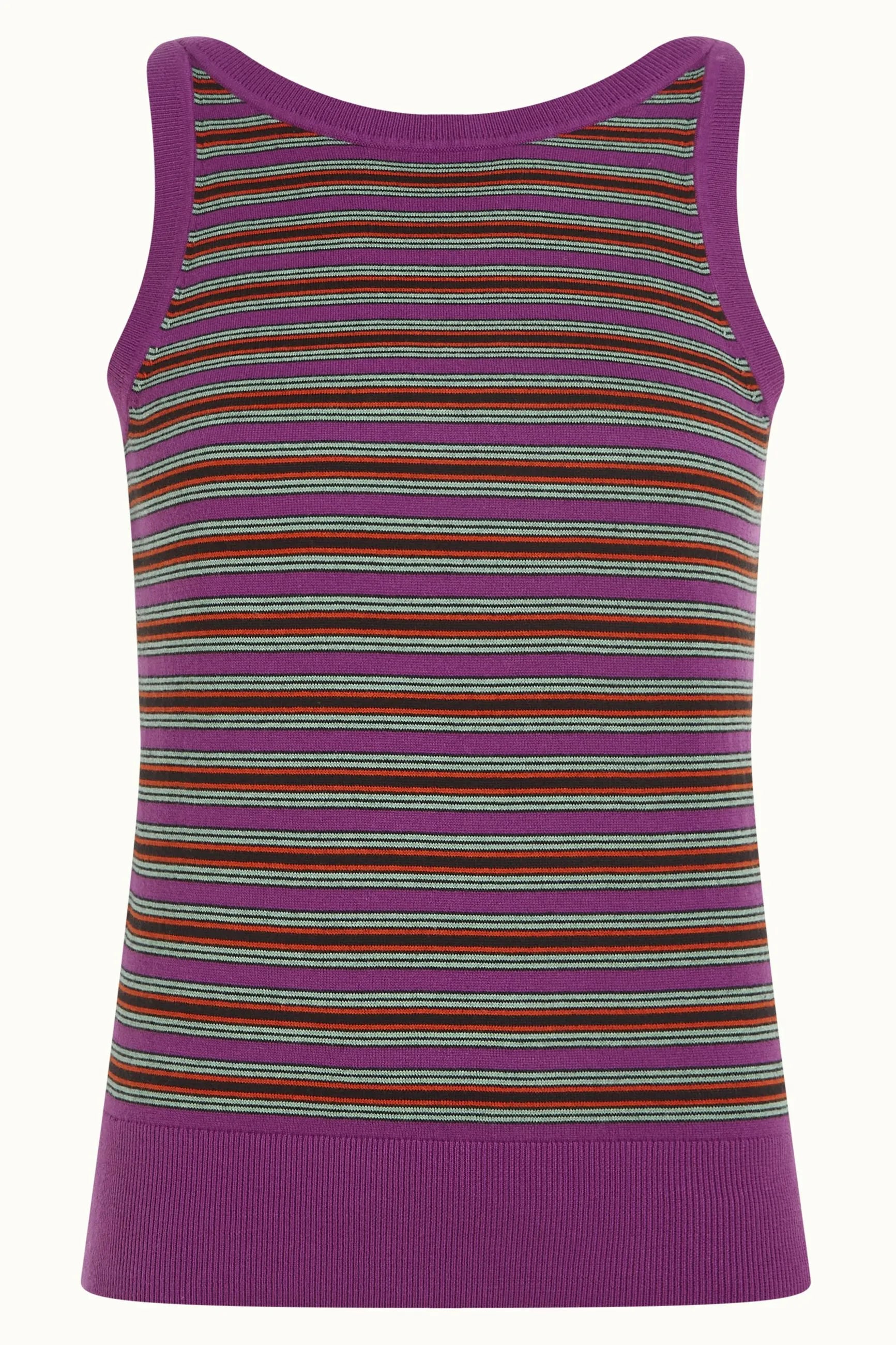 King Louie Hazel Bee Stripe Top in Sparking Purple - the tartan fox