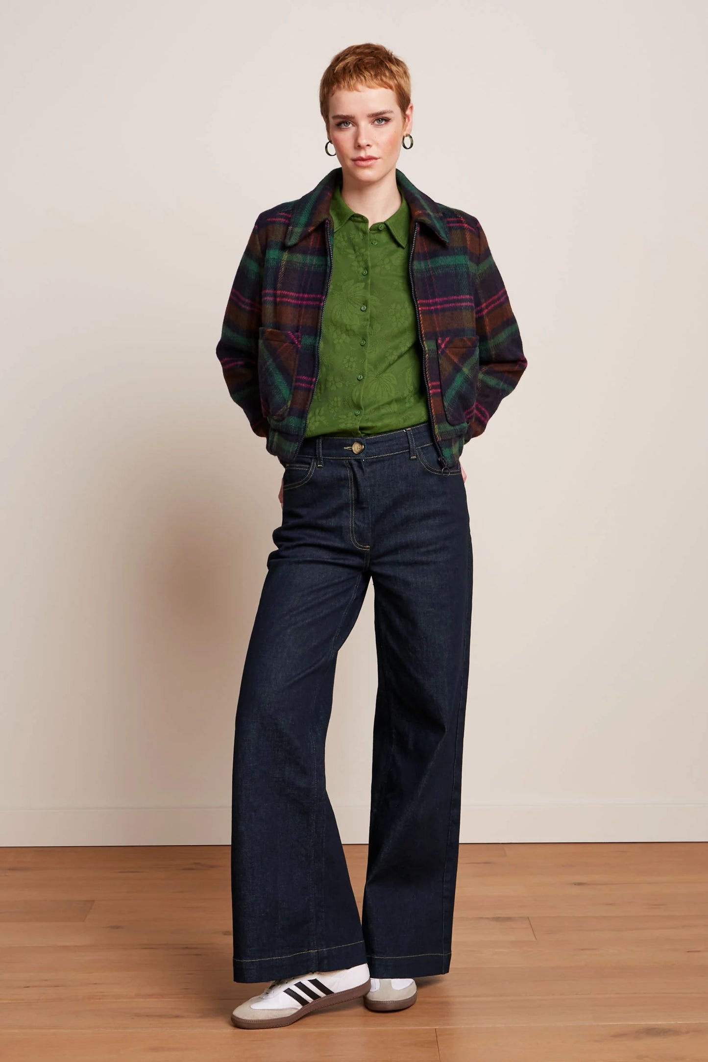 King Louie Isla Jacket Brit Check in Estate Blue - the tartan fox