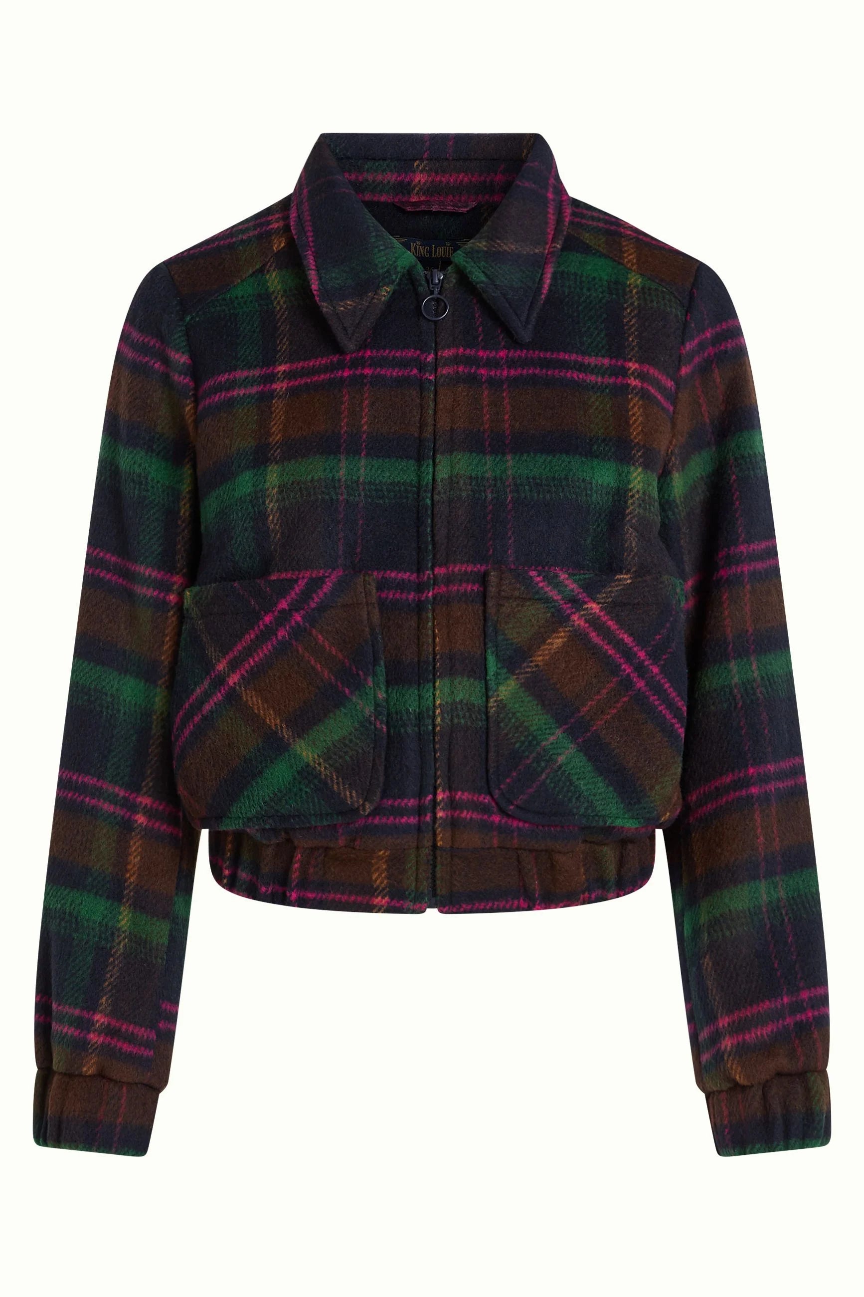 King Louie Isla Jacket Brit Check in Estate Blue - the tartan fox
