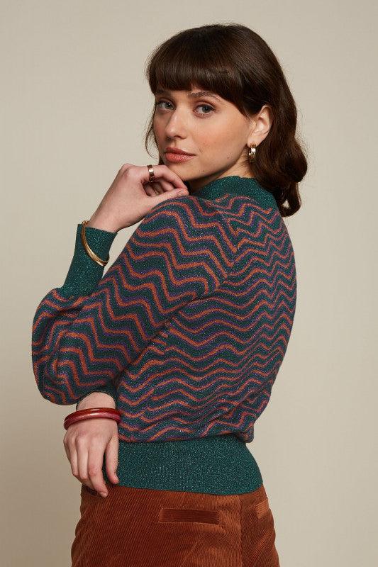 King Louie Jada Sweater in Lava Pine Green - the tartan fox