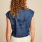 King Louie Knot Blouse Daytrip in Denim Blue - the tartan fox