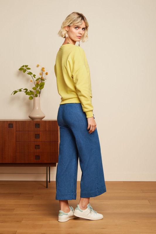 King Louie Lisa Culotte Chambray in Denim Blue - the tartan fox