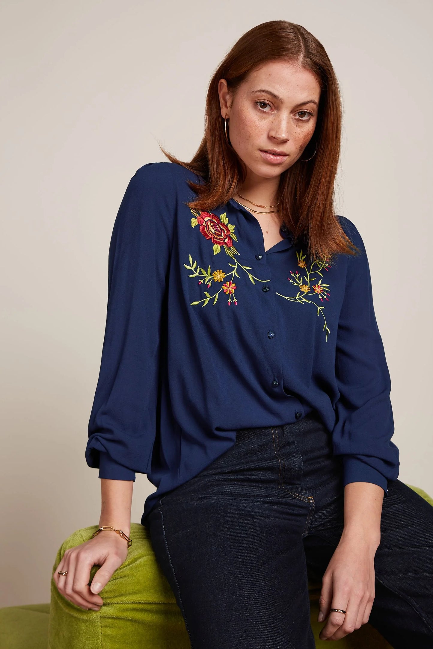 King Louie Maisie Blouse in Dakota Embroidery - the tartan fox