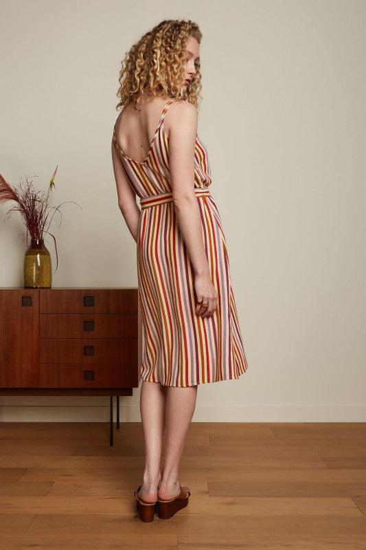 King Louie Nadya Dress in Casava Stripe - the tartan fox