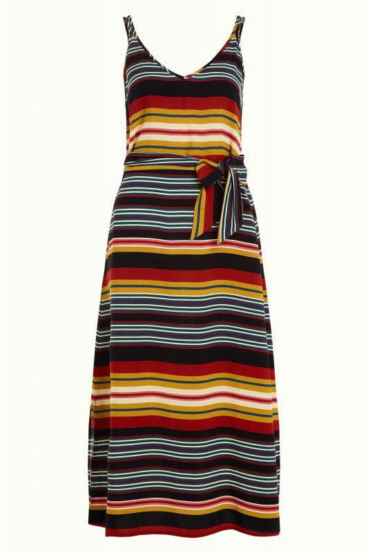 King Louie Nadya Midi Dress in Maxim Stripe - the tartan fox