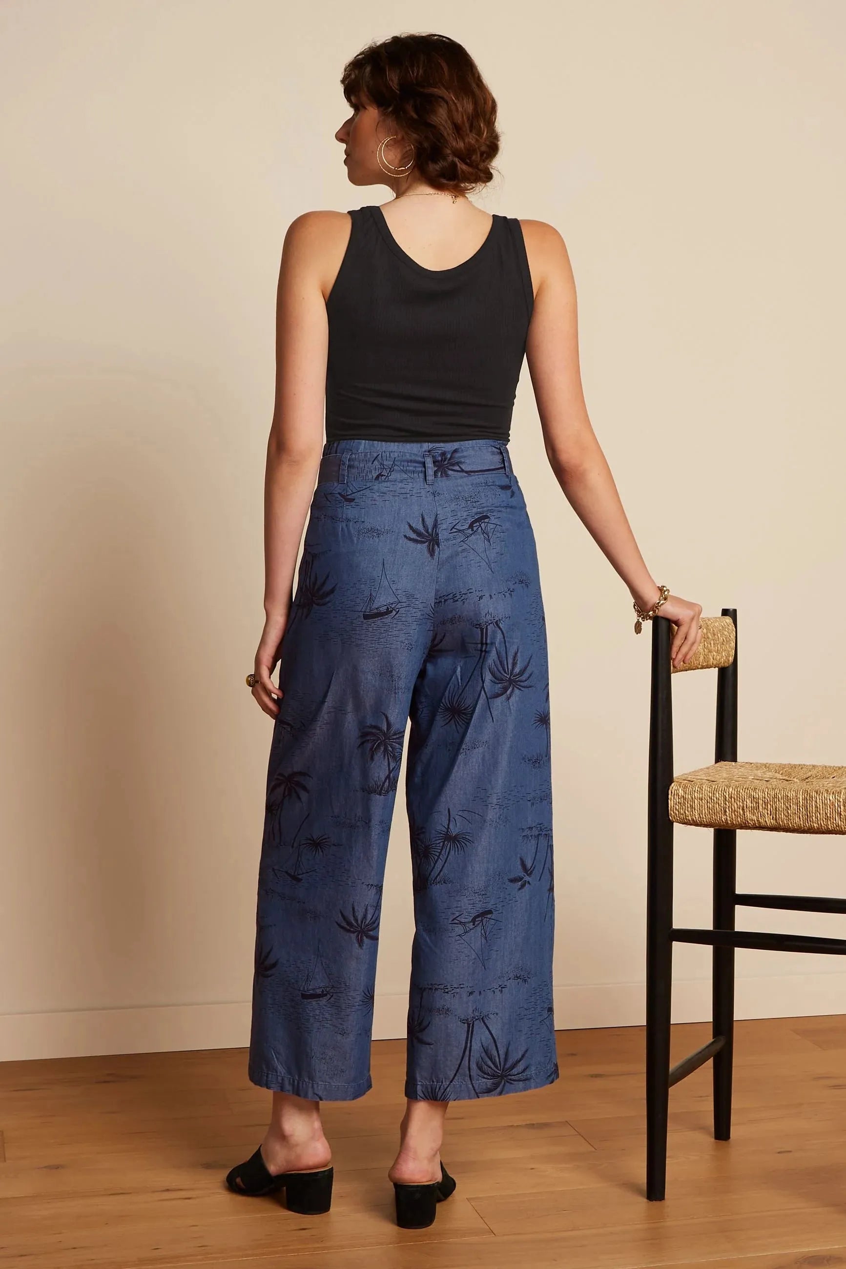 King Louie Neva Cropped Pants Daytrip in Denim Blue - the tartan fox