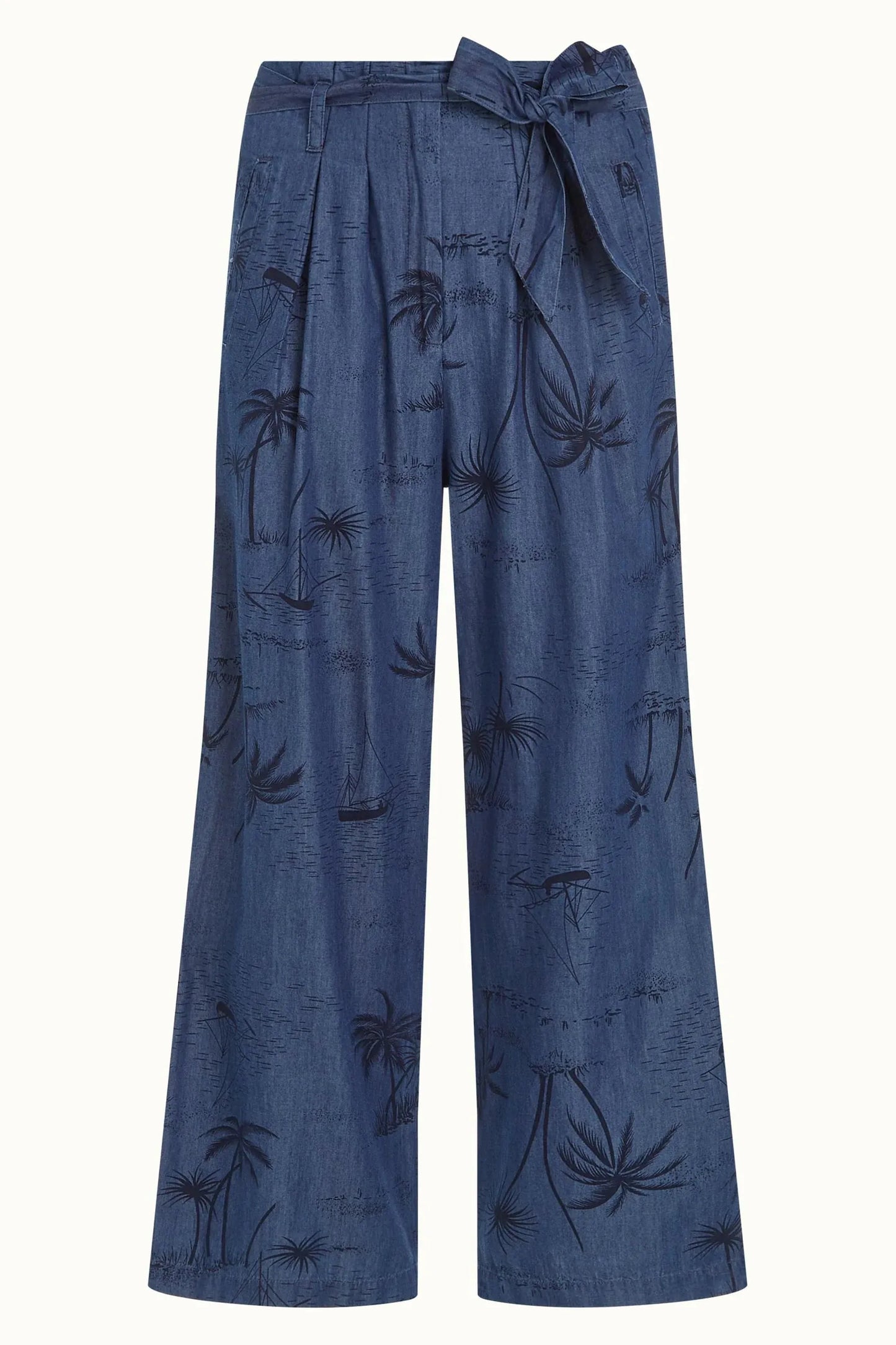 King Louie Neva Cropped Pants Daytrip in Denim Blue - the tartan fox