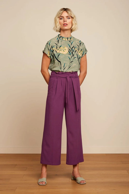 King Louie Neva Cropped Pants Timba in Caspia Purple - the tartan fox