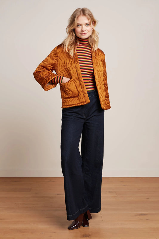 King Louie Noor Jacket Star Satin in Maple Orange - the tartan fox