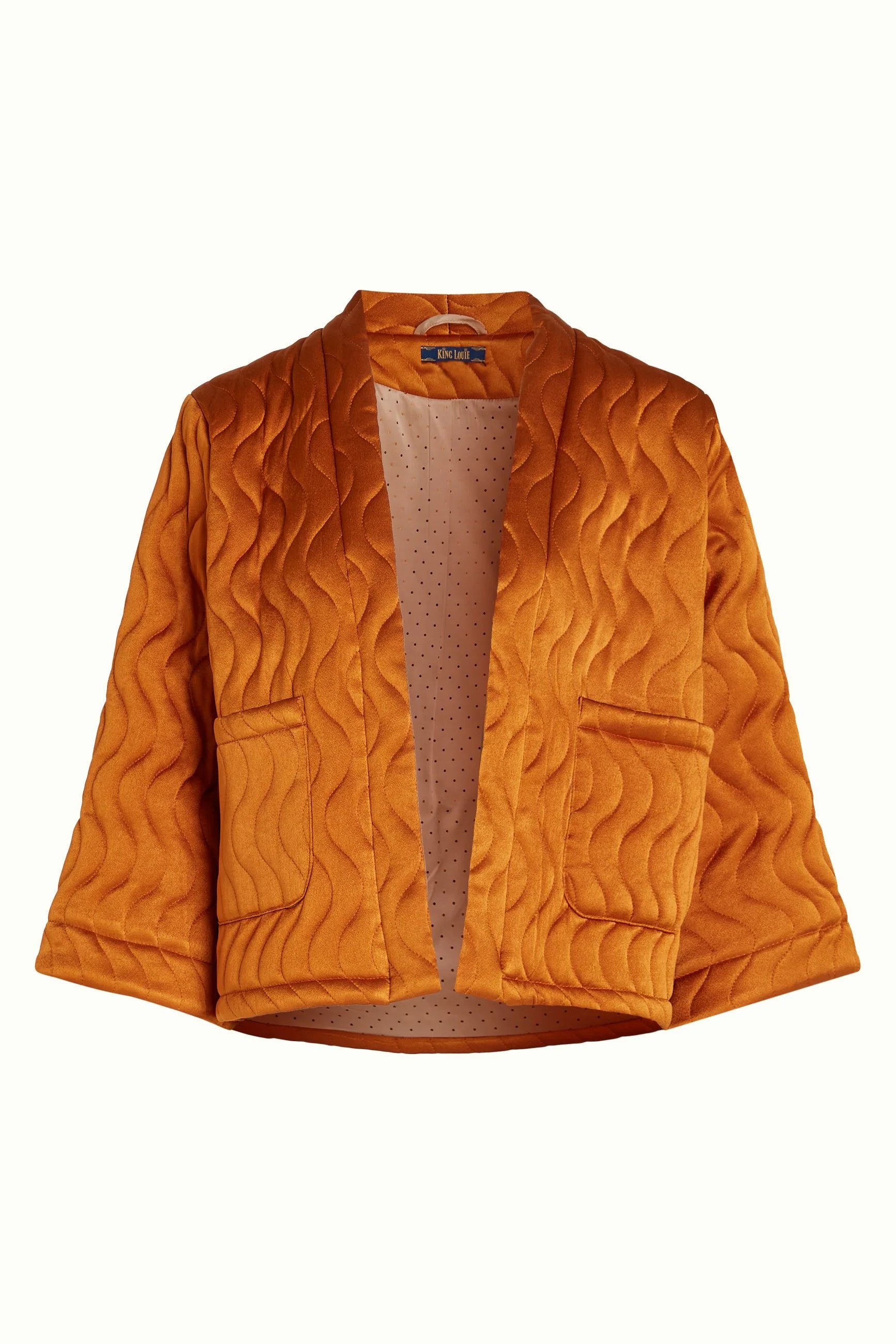 King Louie Noor Jacket Star Satin in Maple Orange - the tartan fox
