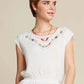 King Louie Selly Top Citrine Embroidery in Cream - the tartan fox