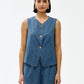 Kinney Camille Vest Denim - the tartan fox