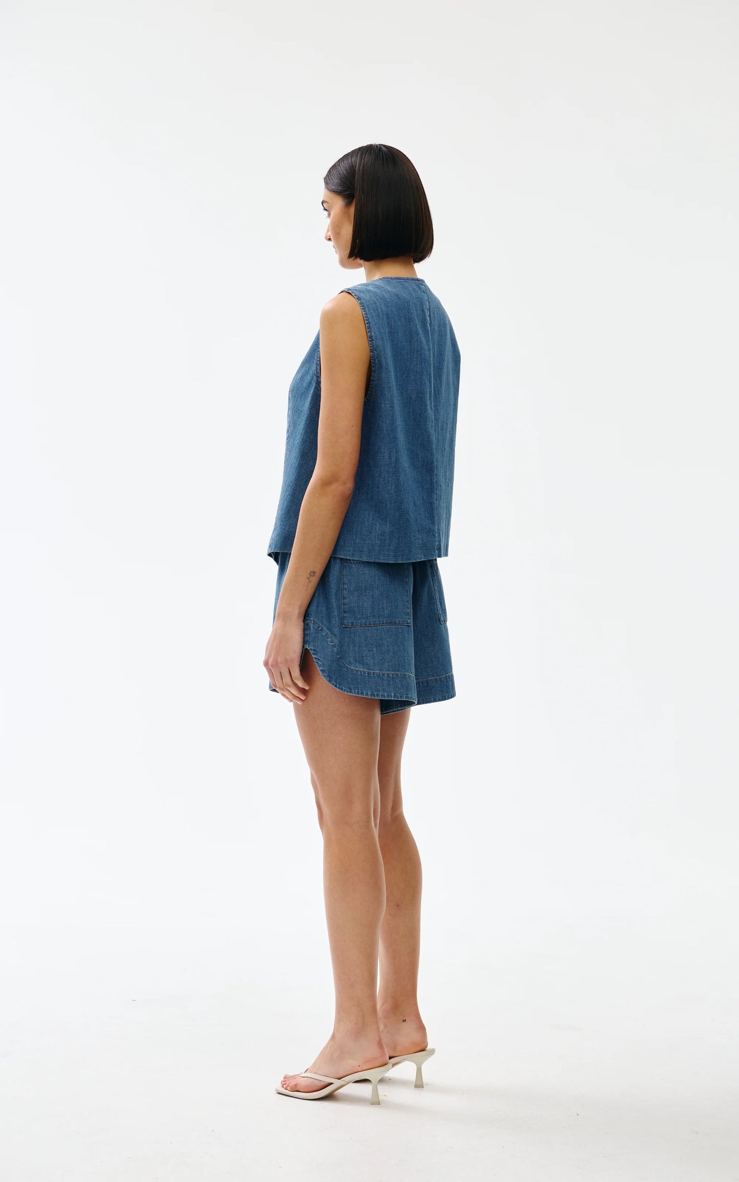 Kinney Camille Vest Denim - the tartan fox