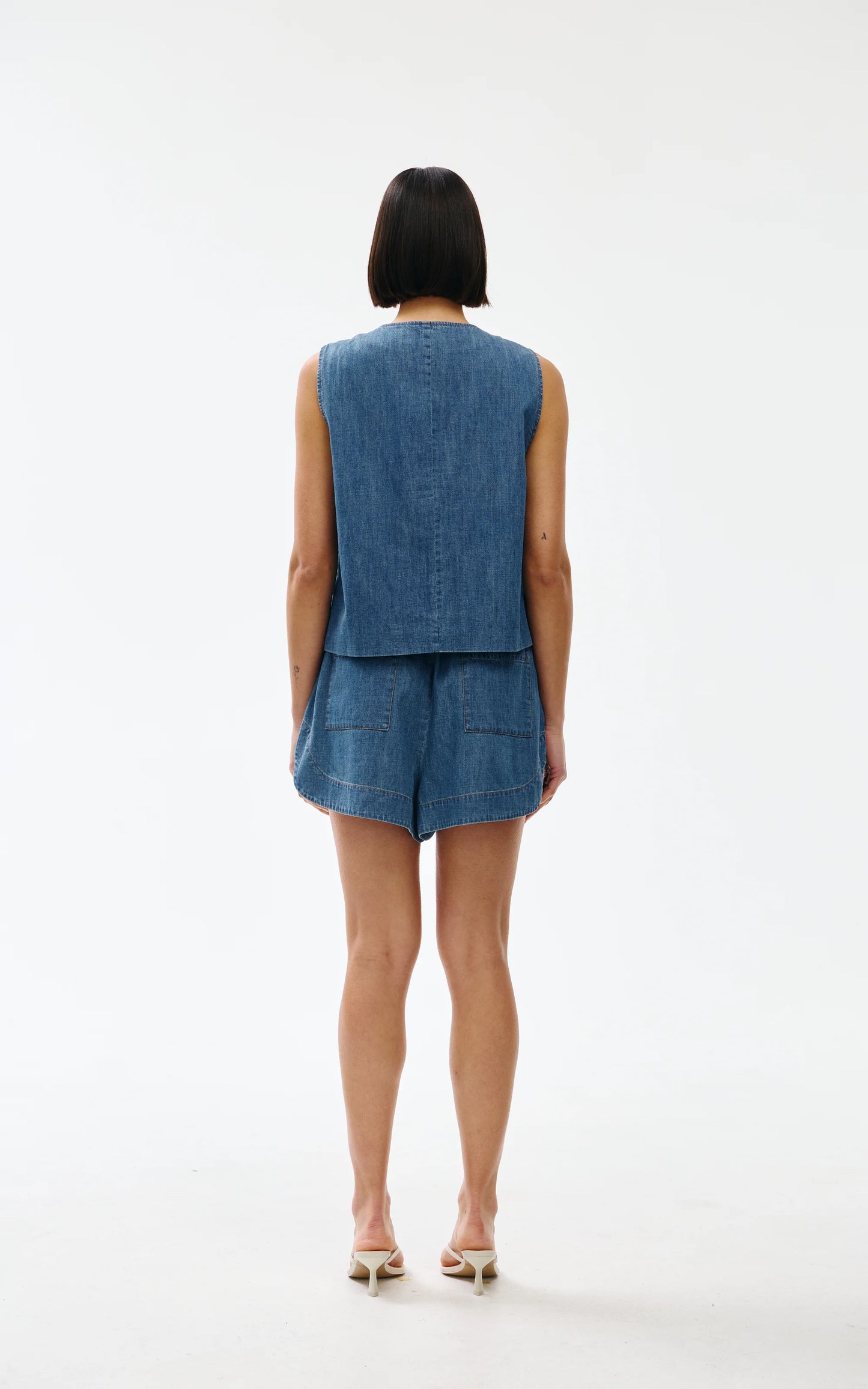 Kinney Camille Vest Denim - the tartan fox