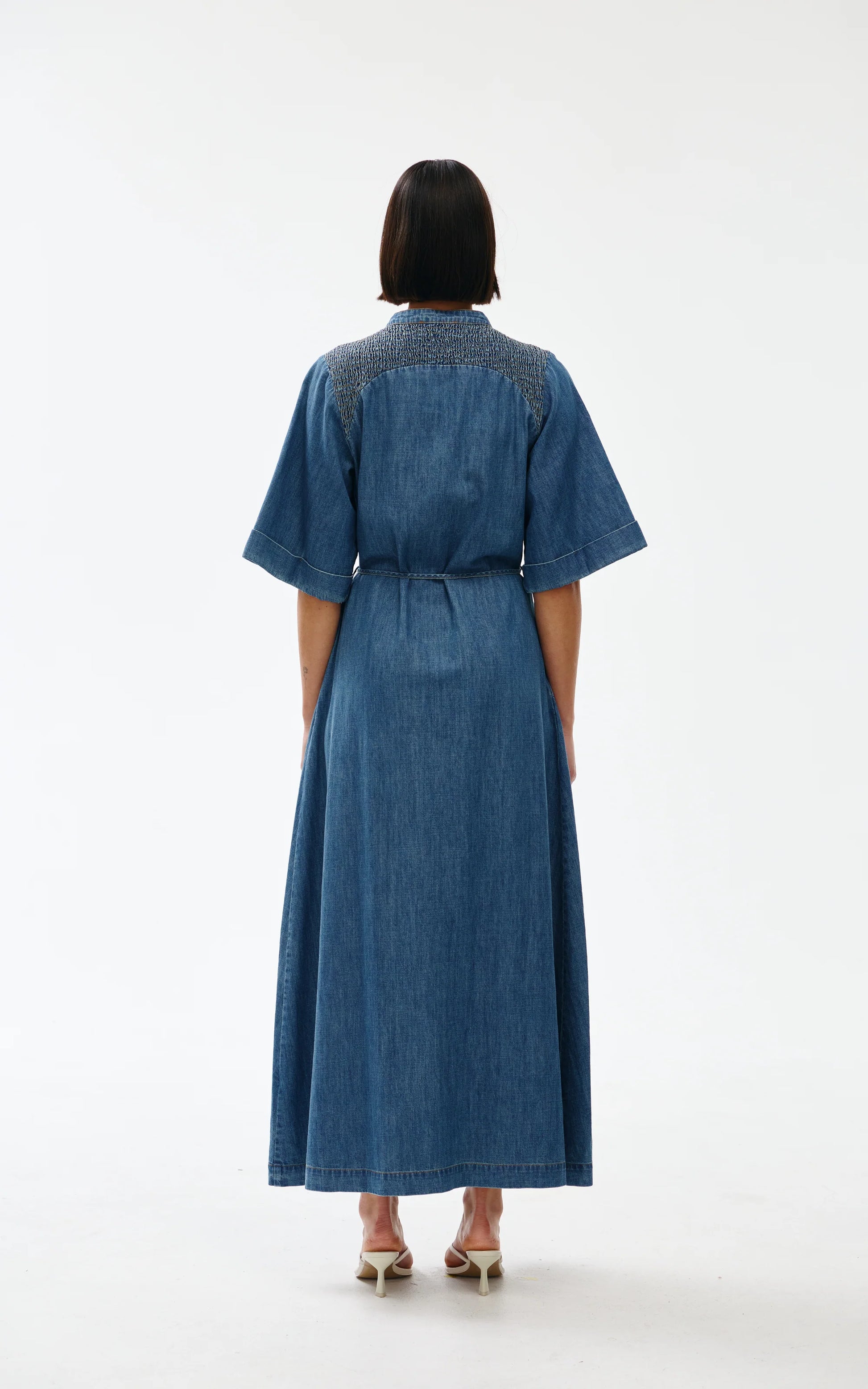 Kinney Gigi Dress Denim - the tartan fox