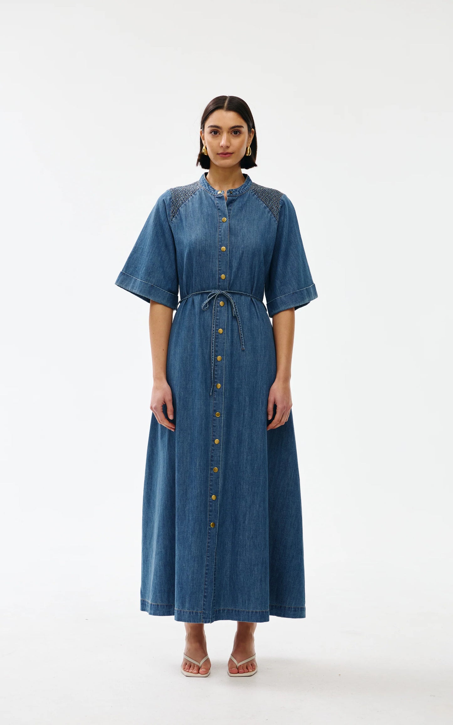 Kinney Gigi Dress Denim - the tartan fox