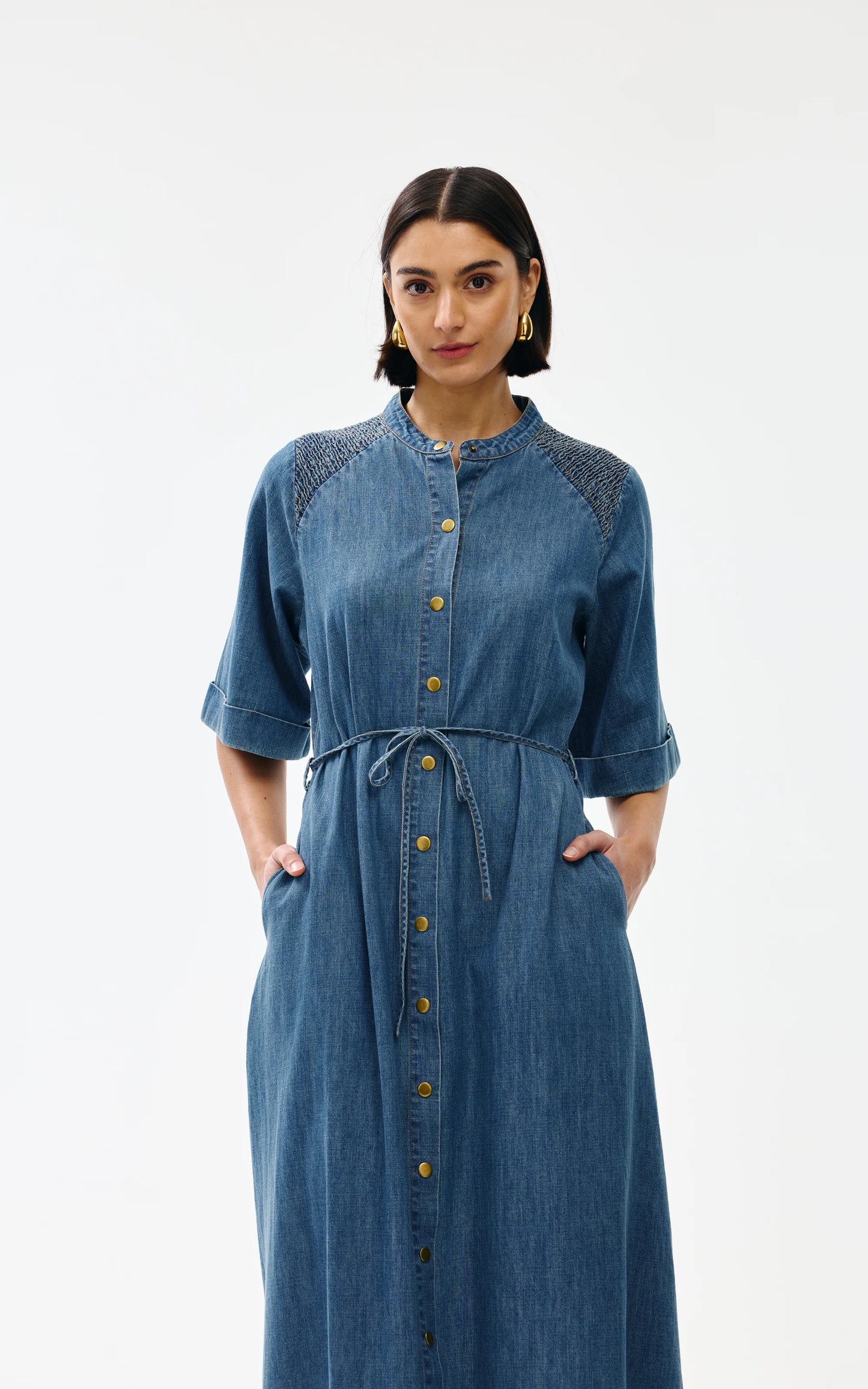 Kinney Gigi Dress Denim - the tartan fox
