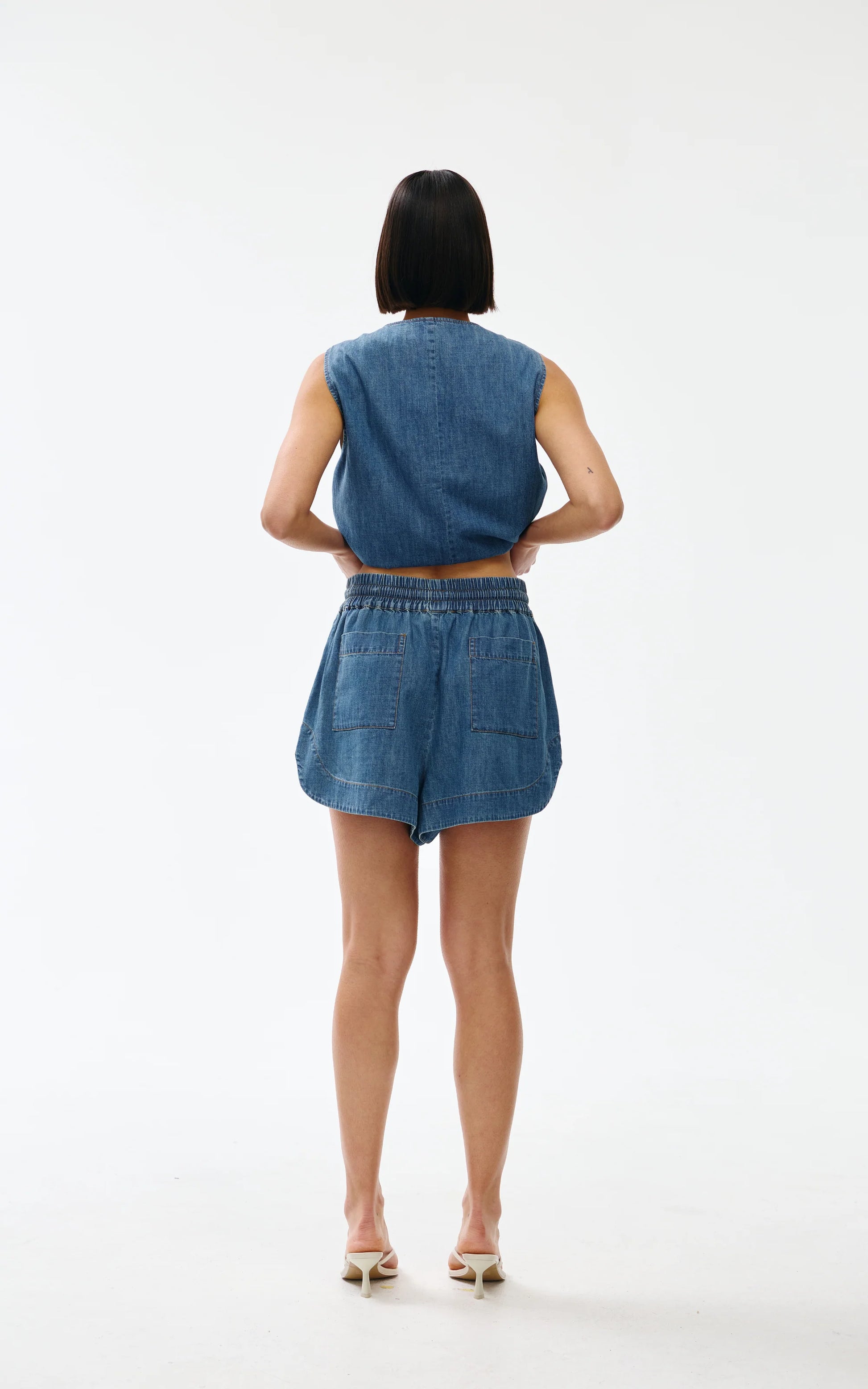 Kinney Juniper Shorts Denim - the tartan fox
