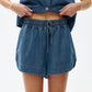 Kinney Juniper Shorts Denim - the tartan fox