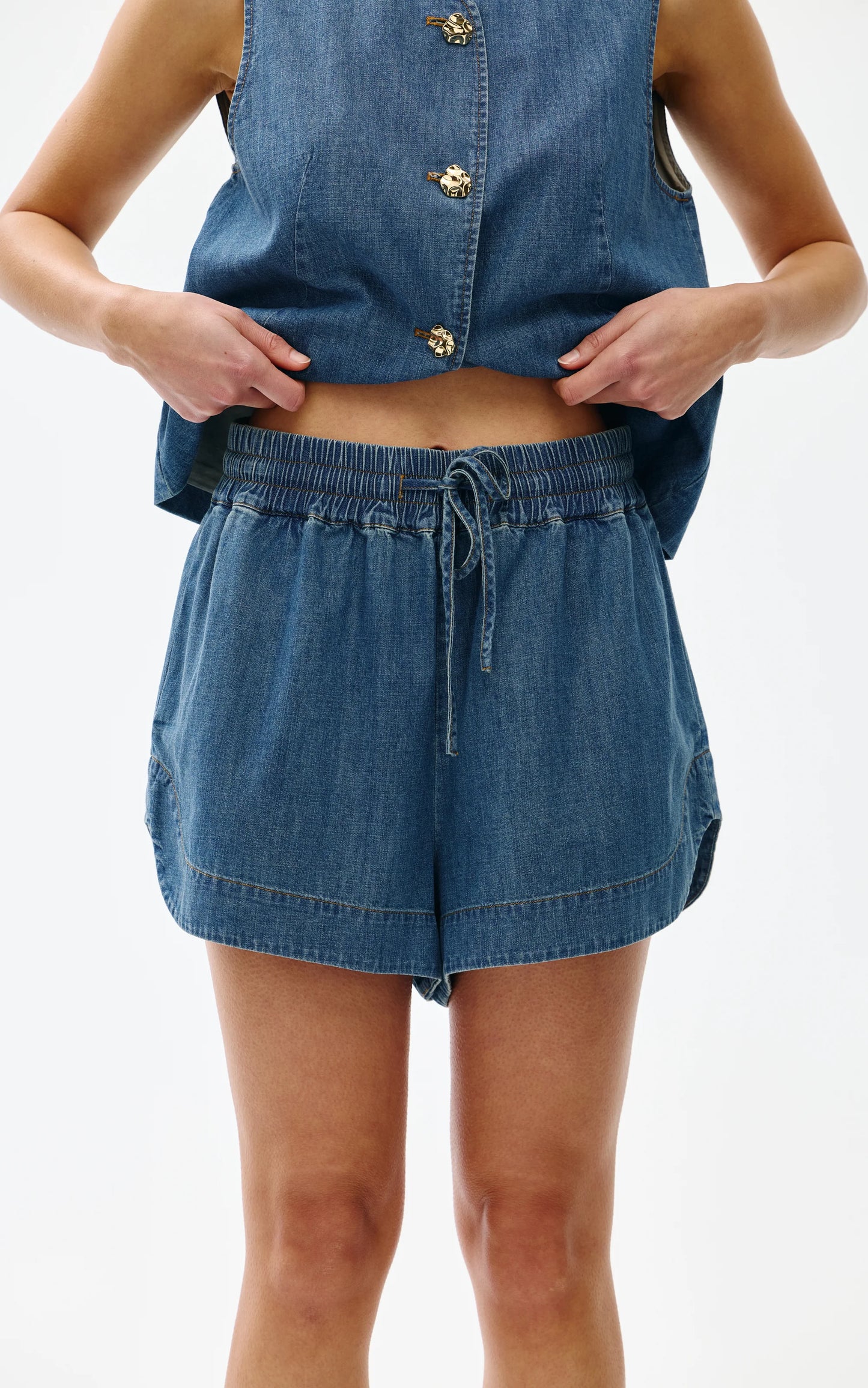 Kinney Juniper Shorts Denim - the tartan fox