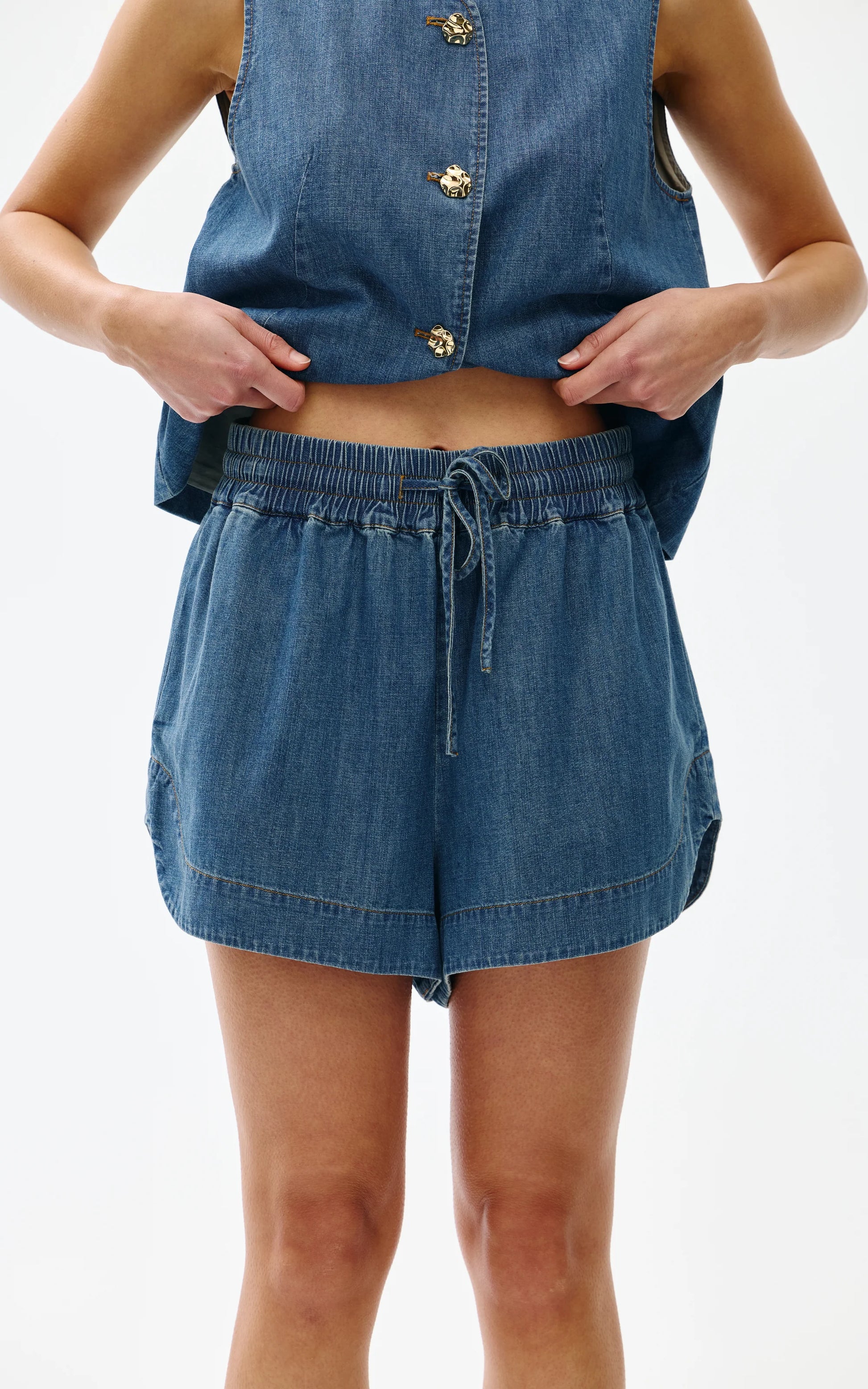 Kinney Juniper Shorts Denim - the tartan fox