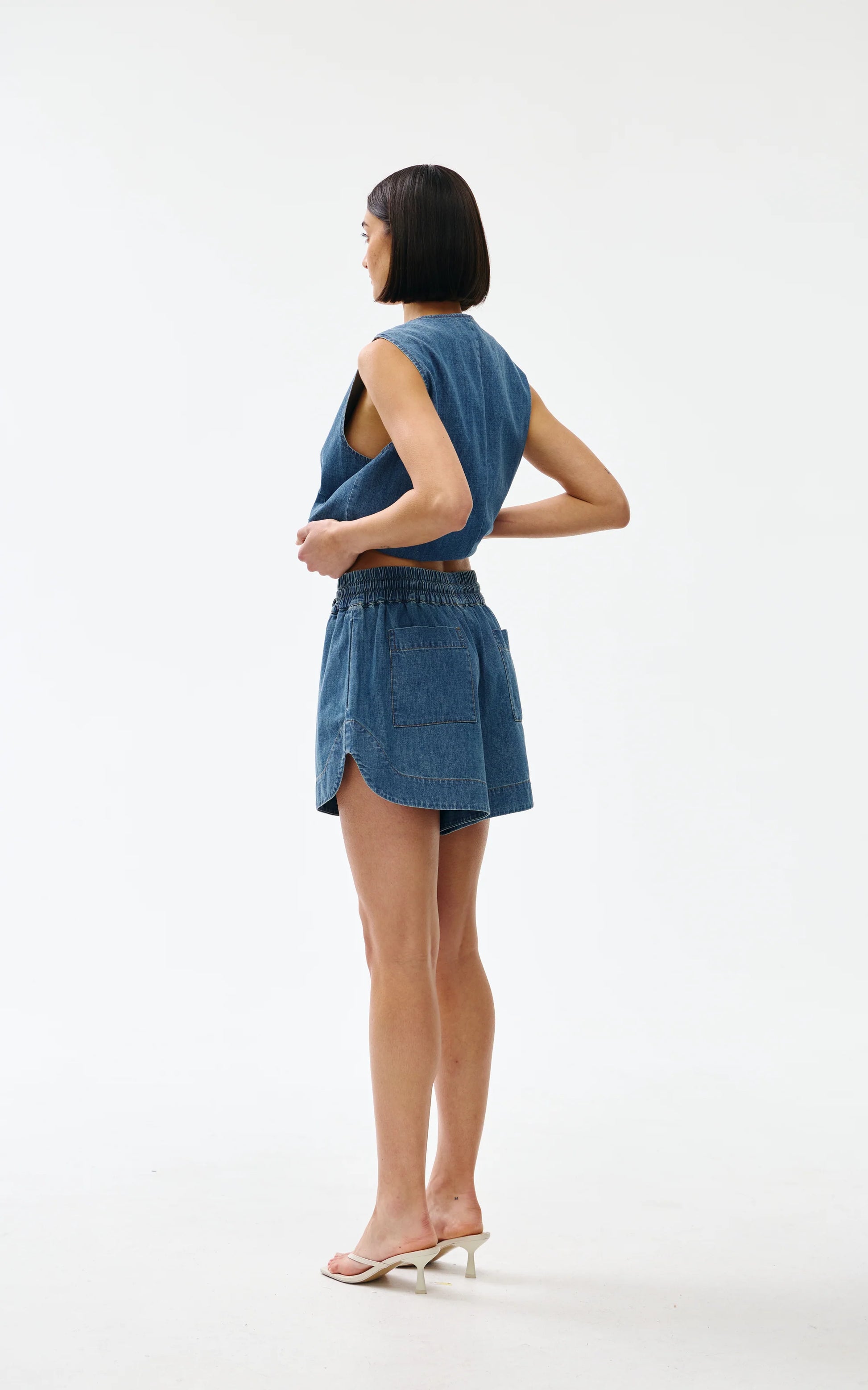 Kinney Juniper Shorts Denim - the tartan fox