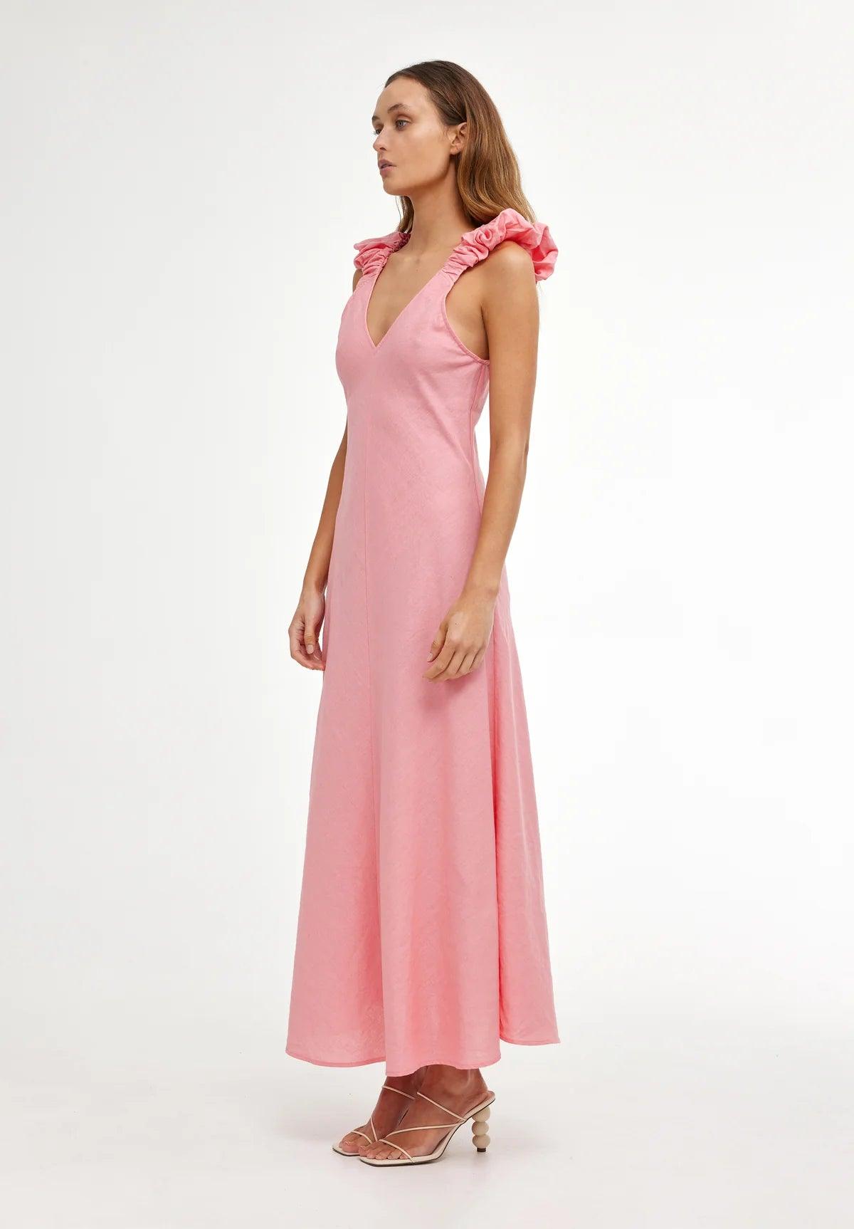 Kinney Paloma Dress in Coral Pink - the tartan fox