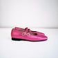 KMB Metallic Leather Ballet Flat in Fuchsia - the tartan fox