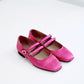 KMB Metallic Leather Ballet Flat in Fuchsia - the tartan fox