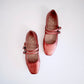 KMB Metallic Leather Ballet Flat in Rust - the tartan fox