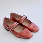 KMB Metallic Leather Ballet Flat in Rust - the tartan fox