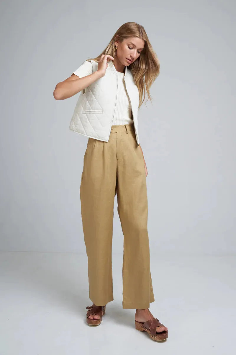 Lilya Day Linen Pant in Mustard - the tartan fox