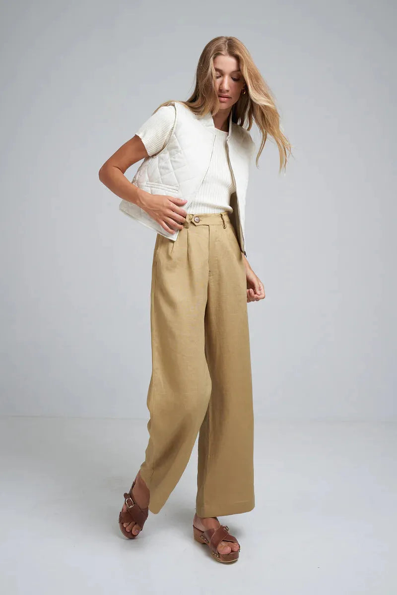 Lilya Day Linen Pant in Mustard - the tartan fox