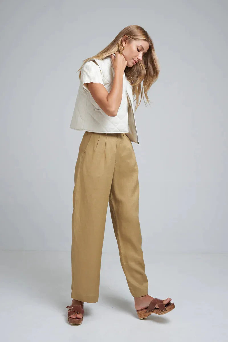 Lilya Day Linen Pant in Mustard - the tartan fox