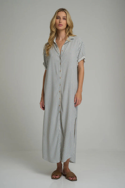 Lilya Hutton Dress Cheshire Stripe Blue - the tartan fox