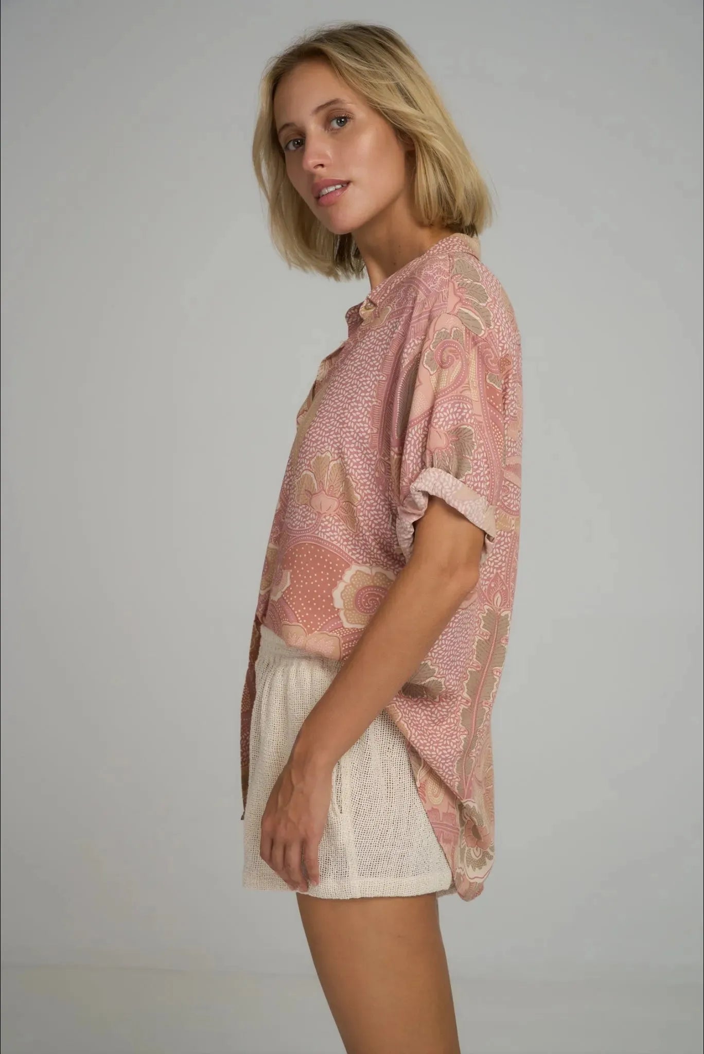 Lilya Hutton Shirt in Batik Rose - the tartan fox