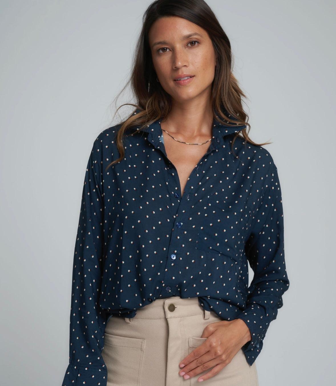 Lilya Roshi Shirt in Eclipse Navy - the tartan fox