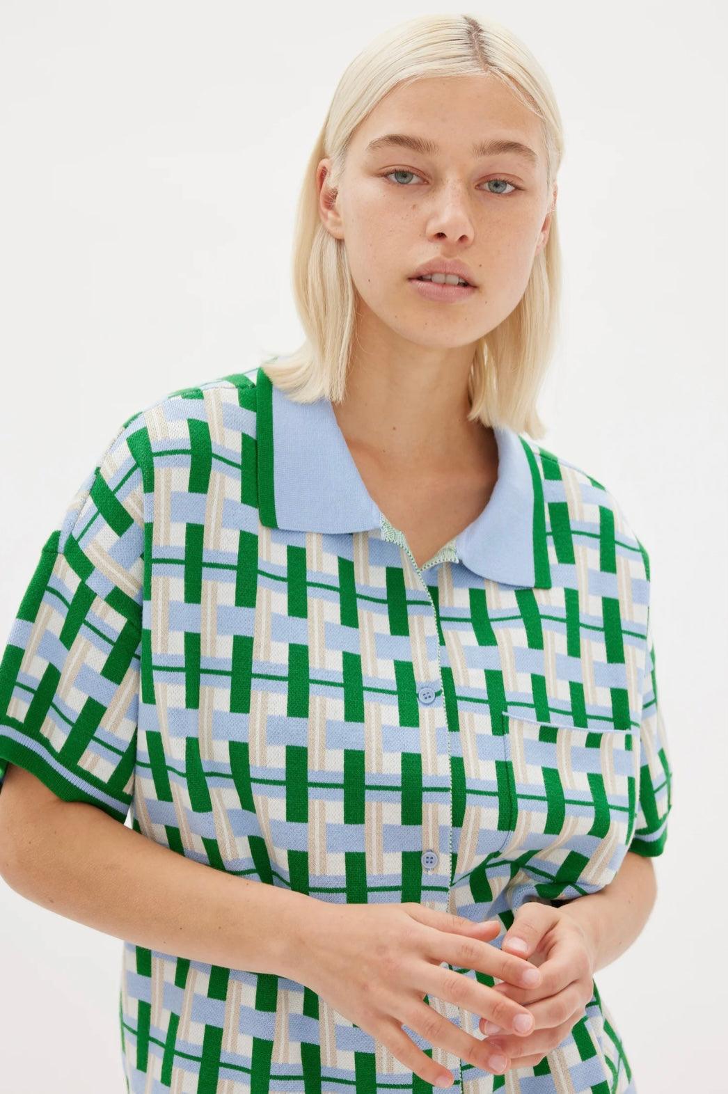 LMND Cala Short Sleeve Shirt in Geo - the tartan fox