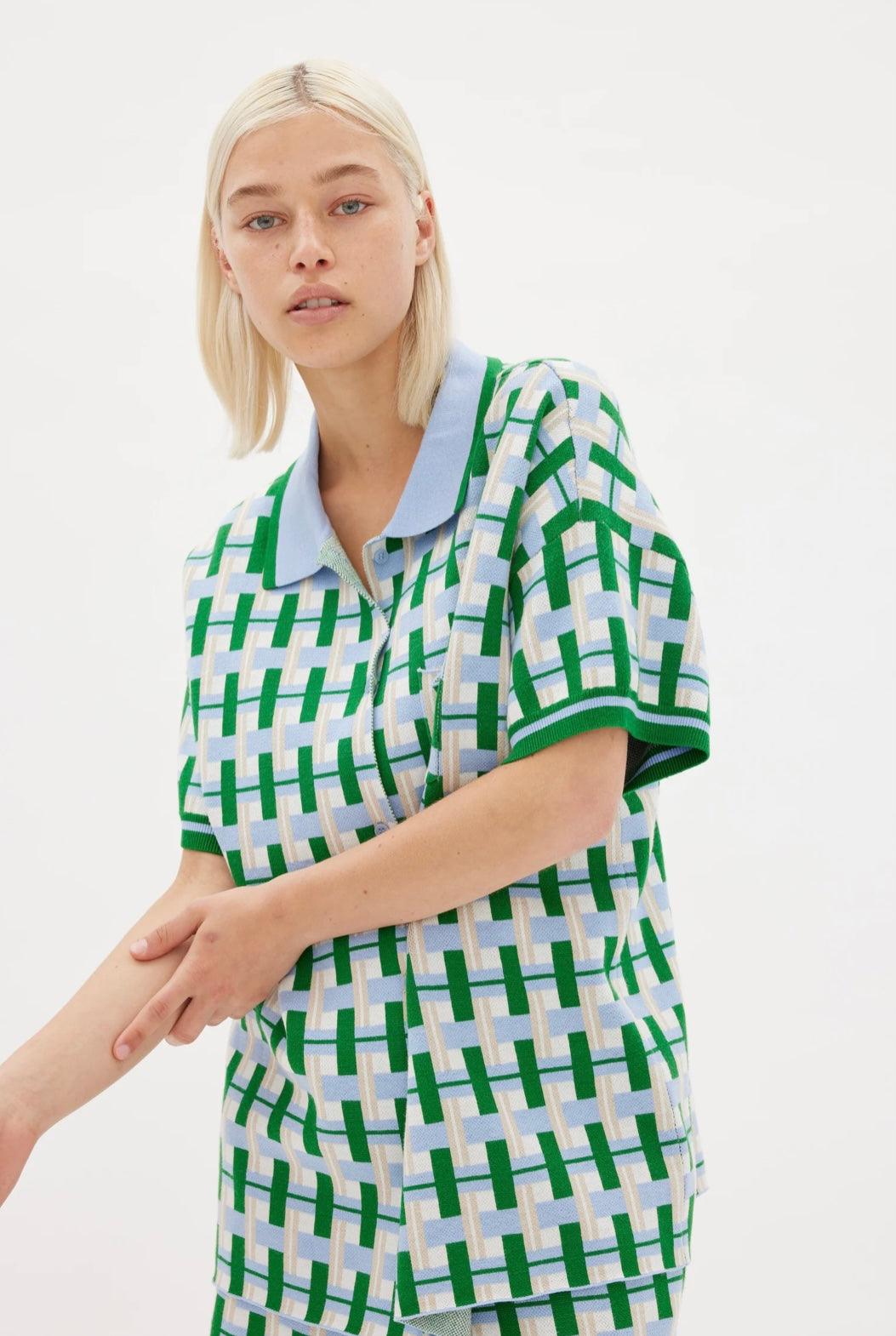 LMND Cala Short Sleeve Shirt in Geo - the tartan fox