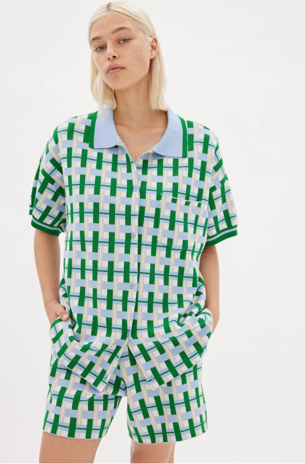 LMND Cala Short Sleeve Shirt in Geo - the tartan fox