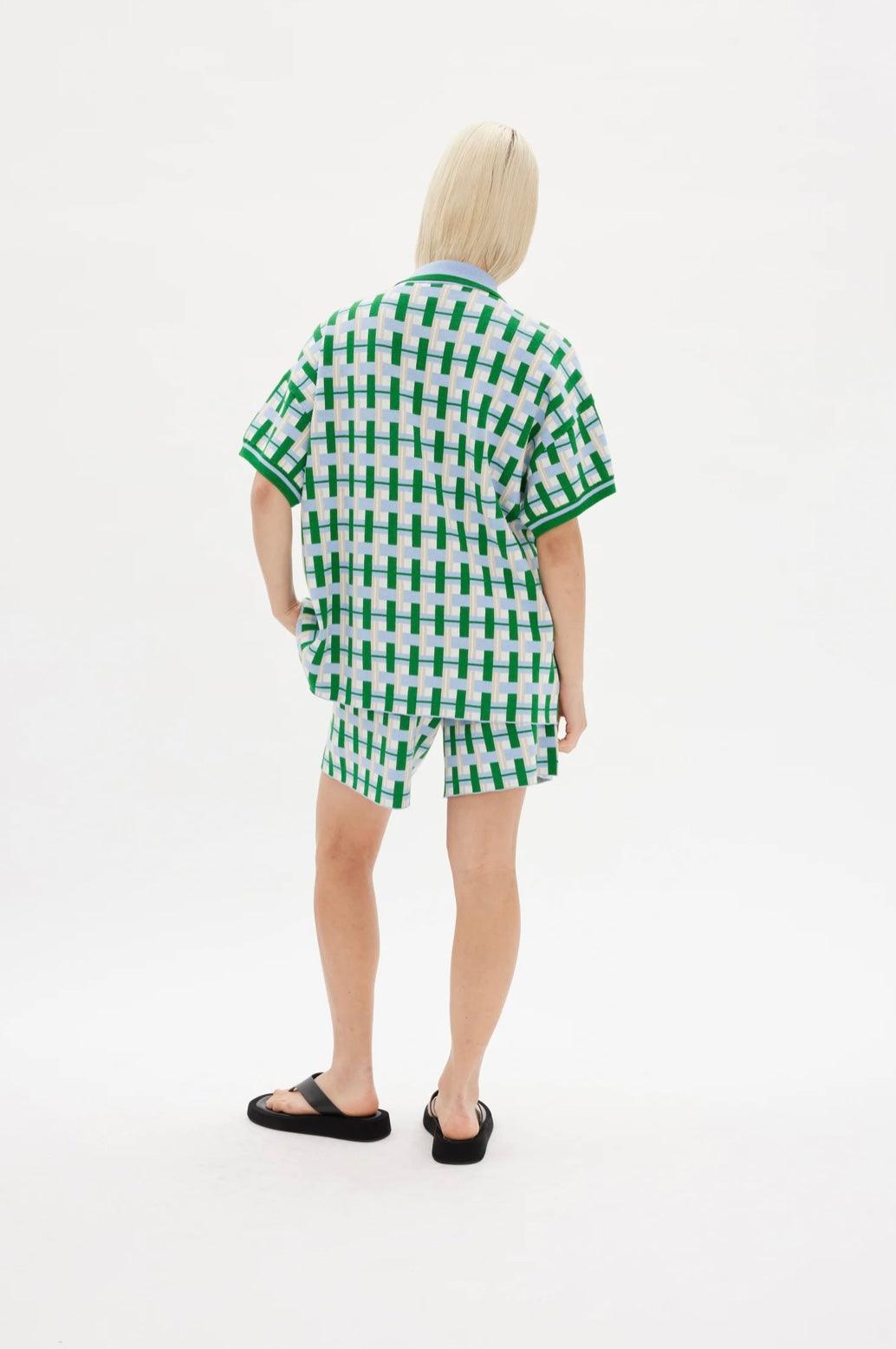 LMND Cala Short Sleeve Shirt in Geo - the tartan fox