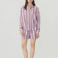 LMND Chiara Classic Shirt in Violet/Caramel/Electric Indigo Stripes - the tartan fox