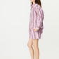 LMND Chiara Classic Shorts in Violet/Caramel/Electric Indigo Stripes - the tartan fox