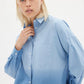 LMND Chiara Dip Dyed Shirt in Powder Blue - the tartan fox