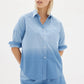 LMND Chiara Dip Dyed Shirt in Powder Blue - the tartan fox