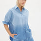 LMND Chiara Dip Dyed Shirt in Powder Blue - the tartan fox