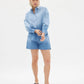 LMND Chiara Dip Dyed Shirt in Powder Blue - the tartan fox