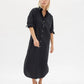 LMND Chiara Shirt Dress Maxi in Black - the tartan fox