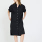 LMND Chiara Shirt Dress Short Sleeve in Black - the tartan fox