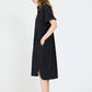 LMND Chiara Shirt Dress Short Sleeve in Black - the tartan fox